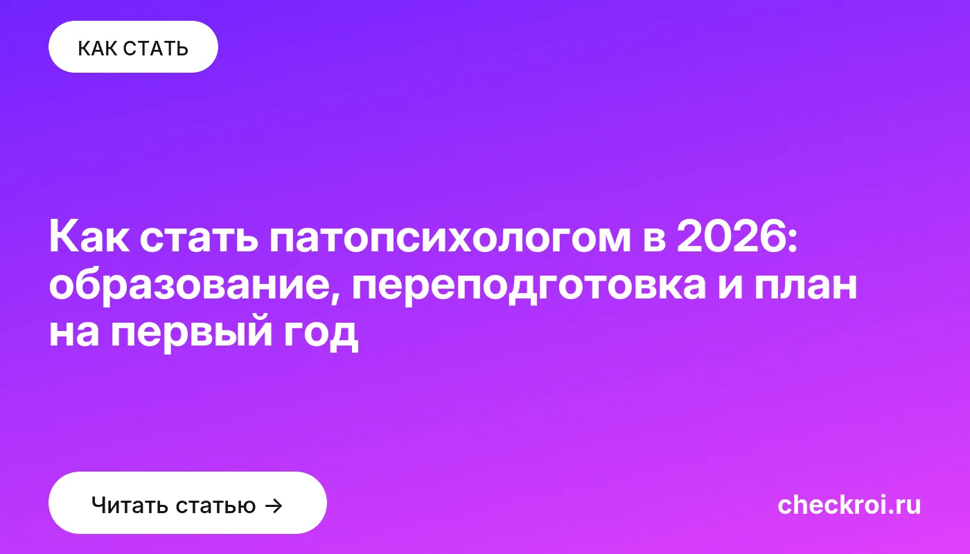 Обложка: Как стать патопсихологом в 2026: образование, переподготовка и план на первый год