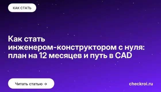 Обложка: Как стать инженером конструктором с нуля: план на 12 месяцев и путь в CAD
