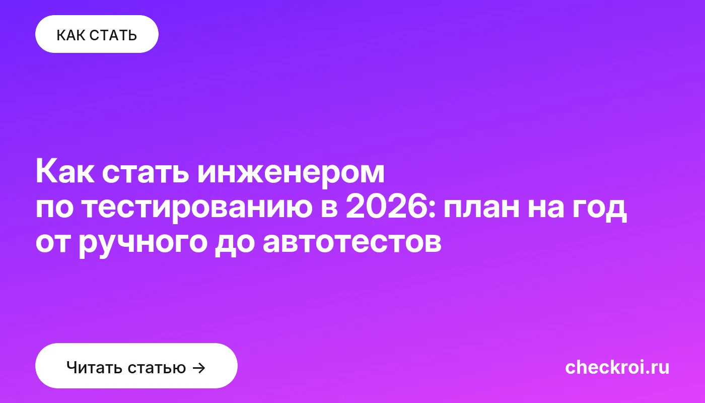 Обложка: Как стать инженером по тестированию в 2026: план на год от ручного до автотестов