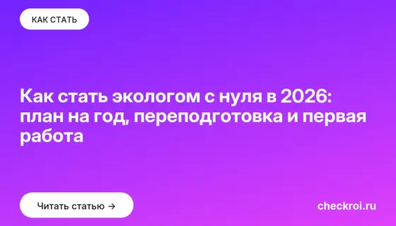 Обложка: Как стать экологом с нуля в 2026: план на год, переподготовка и первая работа