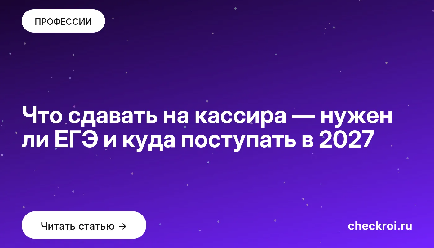 Обложка: Что сдавать на кассира — нужен ли ЕГЭ и куда поступать в 2027