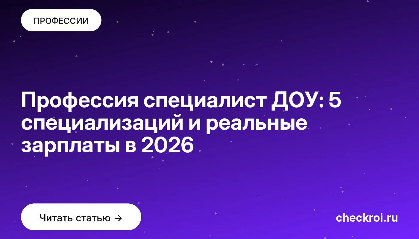 Статья: Профессия специалист ДОУ: 5 специализаций и реальные зарплаты в 2026 Обложка: Профессия специалист ДОУ: 5 специализаций и реальные зарплаты в 2026