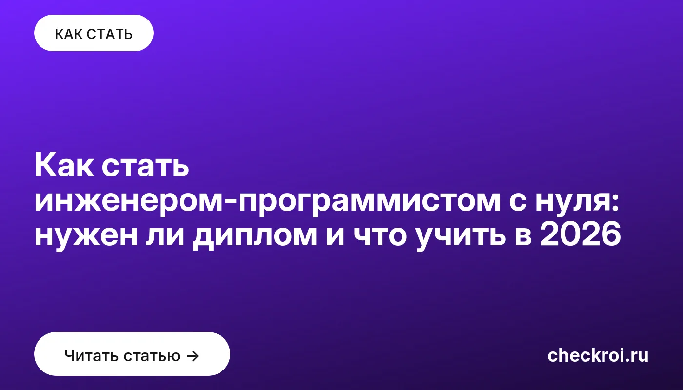 Обложка: Как стать инженером программистом с нуля: нужен ли диплом и что учить в 2026