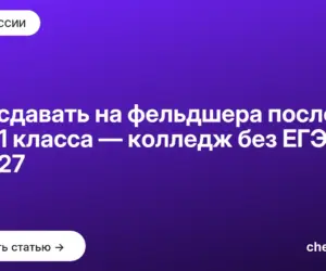 Обложка: Что сдавать на фельдшера после 9 и 11 класса — колледж без ЕГЭ в 2027