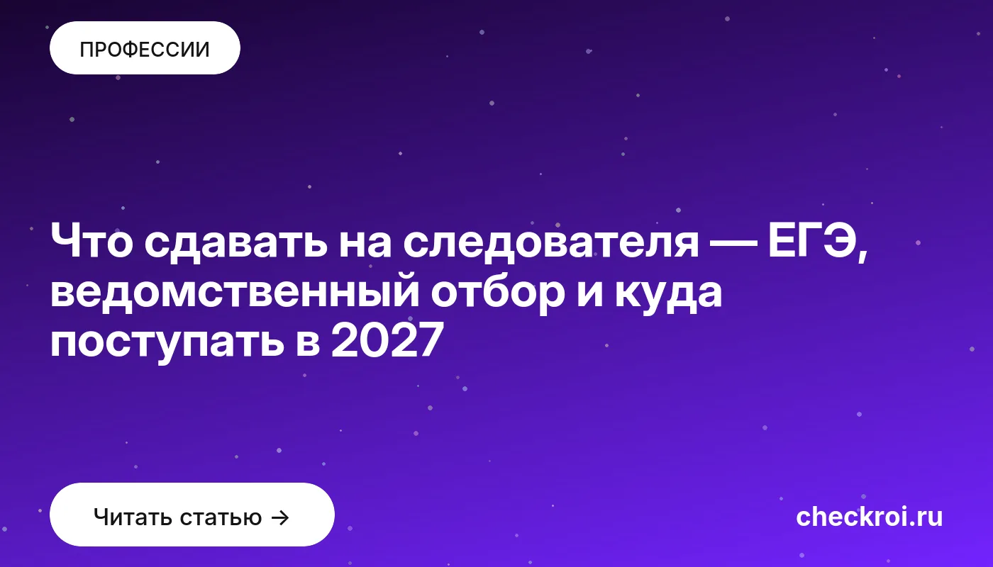 Обложка: Что сдавать на следователя — ЕГЭ, ведомственный отбор и куда поступать в 2027