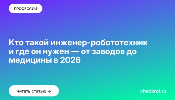 Обложка: Кто такой инженер робототехник и где он нужен — от заводов до медицины в 2026