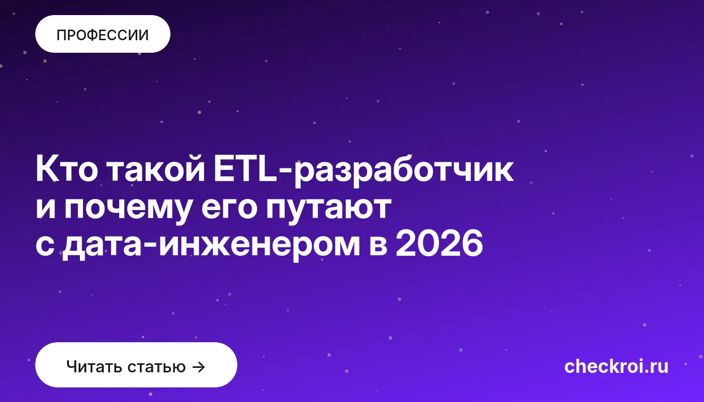 Обложка: Кто такой ETL разработчик и почему его путают с дата инженером в 2026