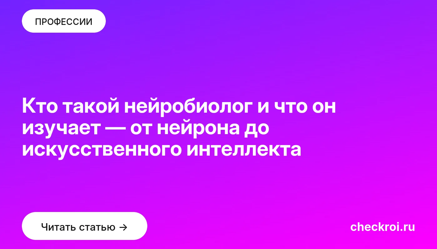 Обложка: Кто такой нейробиолог и что он изучает — от нейрона до искусственного интеллекта